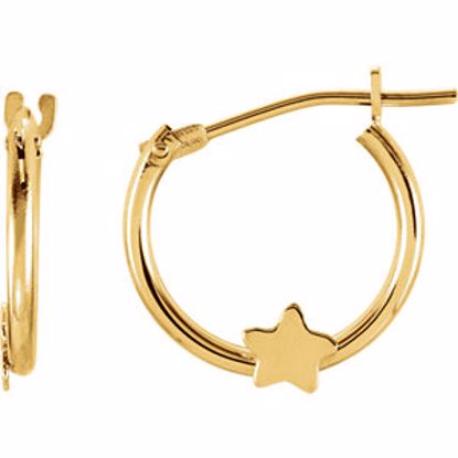 192029:103:P Youth Hoop Earrings with Star