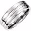 51183:130:P 14kt White 7.5mm Fancy Carved Band 8