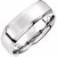51184:2055:P 14kt White 7mm Beveled Edge Carved Band Size 5.5