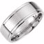 51186:123:P 14kt White 8mm Fancy Carved Band Size 4.5