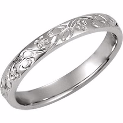 50072:179668:P Platinum 3mm Hand-Engraved Band 9 