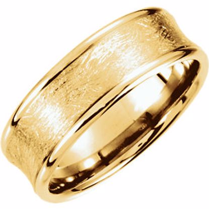 51191:332:P 14kt Yellow 7.5mm Fancy Carved Band Size 8.5