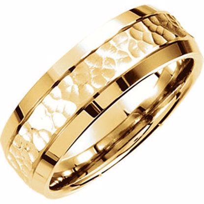 51194:625:P 14kt Yellow 7.5mm Fancy Carved Band Size 5