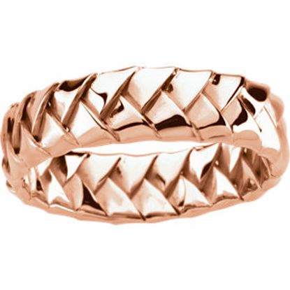50052:217183:P 14kt Rose 6mm Hand Woven Band Size 10.5