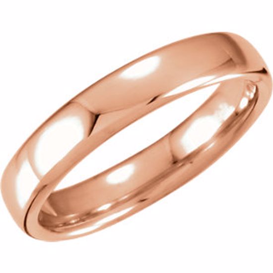 51206:130:P 14kt Rose 4.5mm Euro-Style Light Comfort-Fit Wedding Band Size 8.5