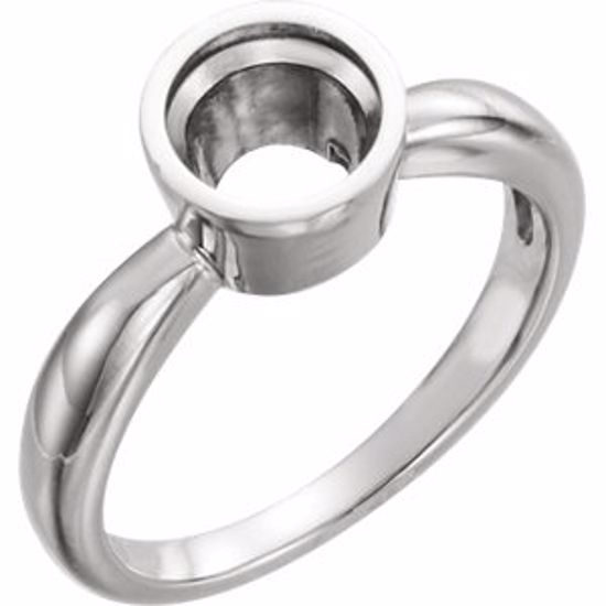 120220:108:P Sterling Silver 5.8 Round Bezel Set Ring Mounting