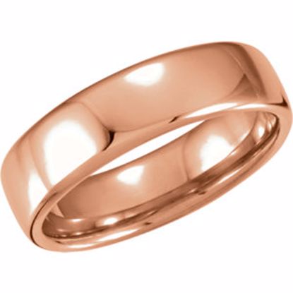 51206:174:P 14kt Rose 6.5mm Euro-Style Light Comfort-Fit Wedding Band Size 9.5
