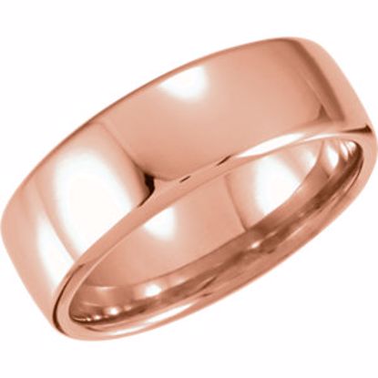 51206:197:P 14kt Rose 7.5mm Euro-Style Light Comfort-Fit Wedding Band Size 10.5