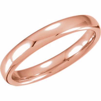 51206:101:P 14kt Rose 3.5mm Euro-Style Light Comfort-Fit Wedding Band Size 4.5