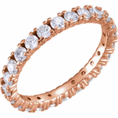 122026:6015:P 14kt Rose 1 1/2 CTW Diamond Eternity Band Size 8