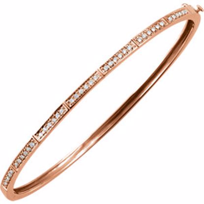 64187:60000:P 14kt Rose 1/3 CTW Diamond Bangle Bracelet