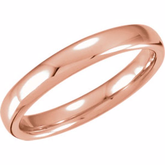 51206:118:P 14kt Rose 3.5mm Euro-Style Light Comfort-Fit Wedding Band Size 13