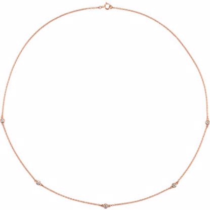 68577:109:P 14kt Rose 1/4 CTW Diamond Bezel 18" Necklace
