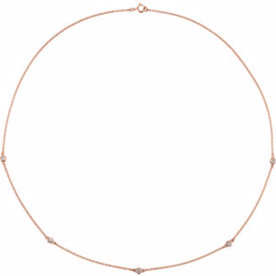 68577:109:P 14kt Rose 1/4 CTW Diamond Bezel 18" Necklace