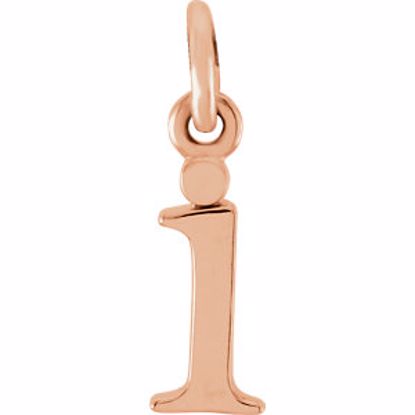 85780:1042:P 14kt Rose "i" Lowercase Initial Pendant