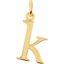 85780:1044:P 14kt Yellow "k" Lowercase Initial Pendant