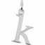 85780:1045:P 14kt White "k" Lowercase Initial Pendant