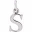 85780:1073:P 14kt White "s" Lowercase Initial Pendant