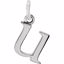 85780:1081:P 14kt White "u" Lowercase Initial Pendant
