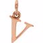 85780:1086:P 14kt Rose "v" Lowercase Initial Pendant