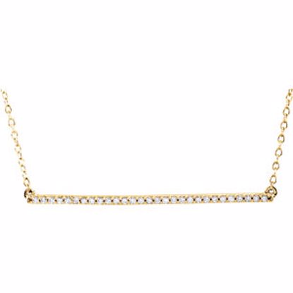 651084:60000:P 14kt Yellow 1/6 CTW Diamond Bar 16-18" Necklace