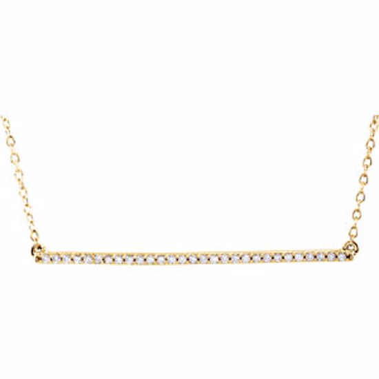 651084:60000:P 14kt Yellow 1/6 CTW Diamond Bar 16-18" Necklace