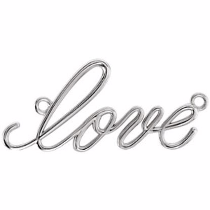 85799:1002:P 14kt White "Love" Necklace Center