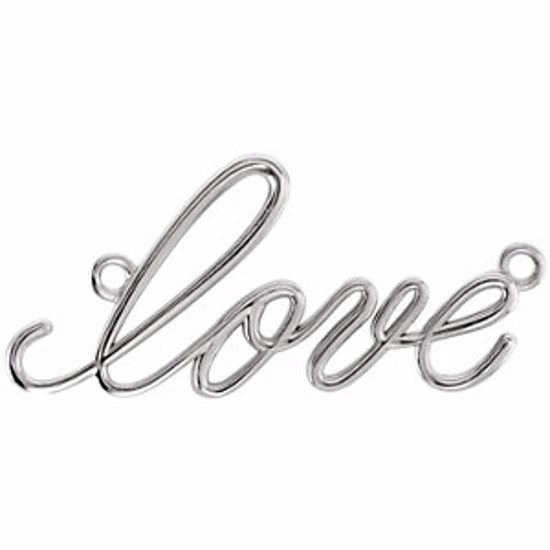85799:1002:P 14kt White "Love" Necklace Center
