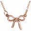 85802:1003:P 14kt Rose Knotted Bow 18" Necklace