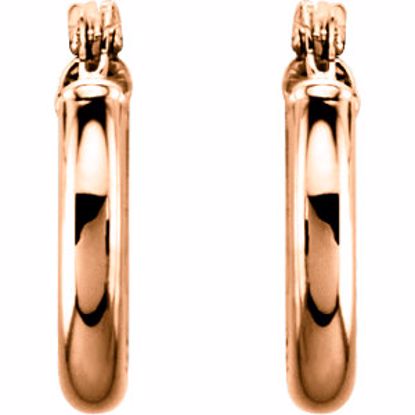 20270:6003:P 14kt Rose 13mm Hoop Earrings