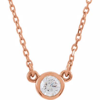 61134:60000:P 14kt Rose 1/6 CTW Diamond 18" Necklace