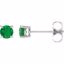 1874:70013:P 14kt White 4mm Round Emerald Earrings