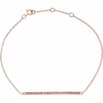 651089:70005:P 14kt Rose Pink Sapphire 8" Bracelet
