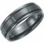 T1023:1080:P Black Titanium 7mm Grooved Band Size 8