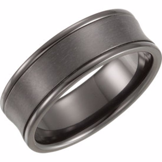 T1024:1090:P Black Titanium 7mm Concave Band Size 9