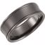 T1024:1090:P Black Titanium 7mm Concave Band Size 9