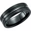T1015:1010:P Black Titanium 7.5mm Grooved Band Size 10
