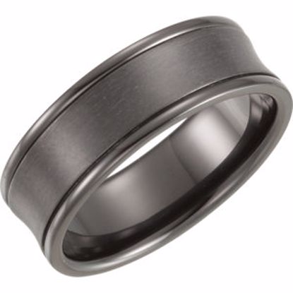 T1024:10105:P Black Titanium 7mm Concave Band Size 10.5