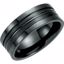 T1022:1010:P Black Titanium 8mm Grooved Band Size 10
