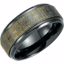 T1020:10125:P Black Titanium 8mm Ridged Band with Laser Design Size 12.5