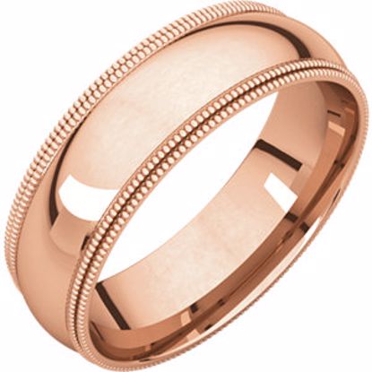 DMGR10.5:136:P 14kt Rose 6mm Double Milgrain Comfort Fit Band