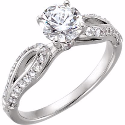 121967:6005:P 10kt White Cubic Zirconia & 1 1/8 CTW Diamond Engagement Ring