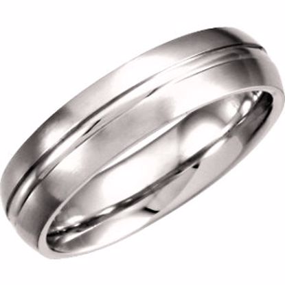 51211:102:P Platinum 6mm Fancy Carved Band with Satin Finish Size 4.5