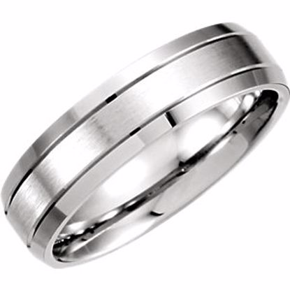 51213:101:P Platinum 6mm Beveled Edge Band with Satin Finish Size  4