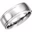 51214:115:P Platinum 8mm Fancy Carved Band with Satin Finish Size 11.5