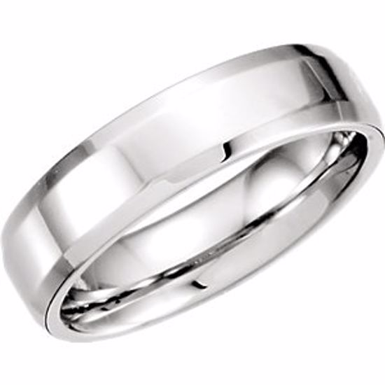 51215:110:P Platinum 6mm Beveled Edge Band Size 8.5