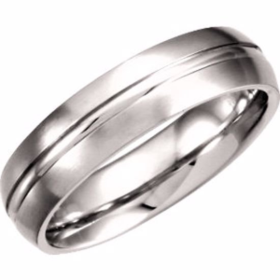 51211:119:P Platinum 6mm Fancy Carved Band with Satin Finish Size 13.5