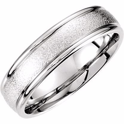 51184:307:P Platinum 6mm Fancy Carved Band Size 7