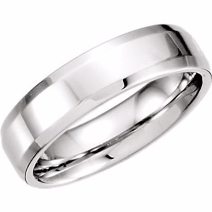 51215:113:P Platinum 6mm Beveled Edge Band Size 10.5