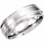 51208:115:P Platinum 7mm Double Cut Fancy Carved Band with Satin Finish Size 11.5
